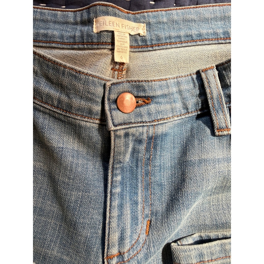 Eileen Fisher Womens Light Wash Straight Leg Denim Jeans 32/29 Quiet Luxury - Picture 4 of 7
